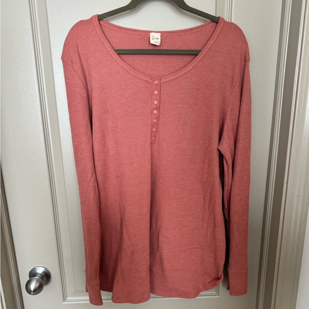 7th Ray Long Sleeve Waffle Top